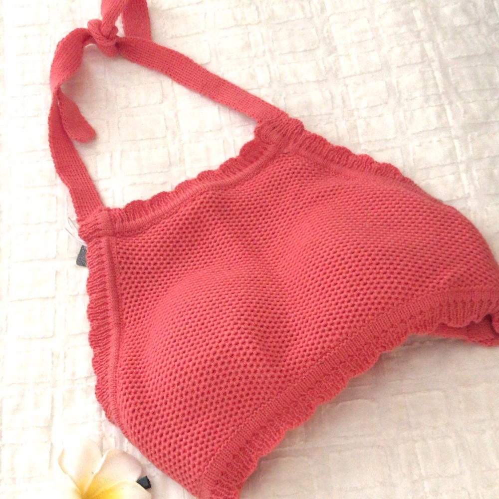 BRAND NEW: Peach Crochet Swimsuit Top ONLY
